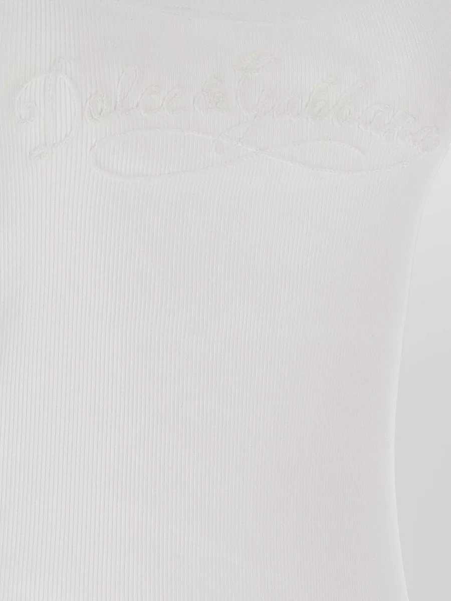 Dolce&Gabbana Ribbed Cotton Logo Tank Top
