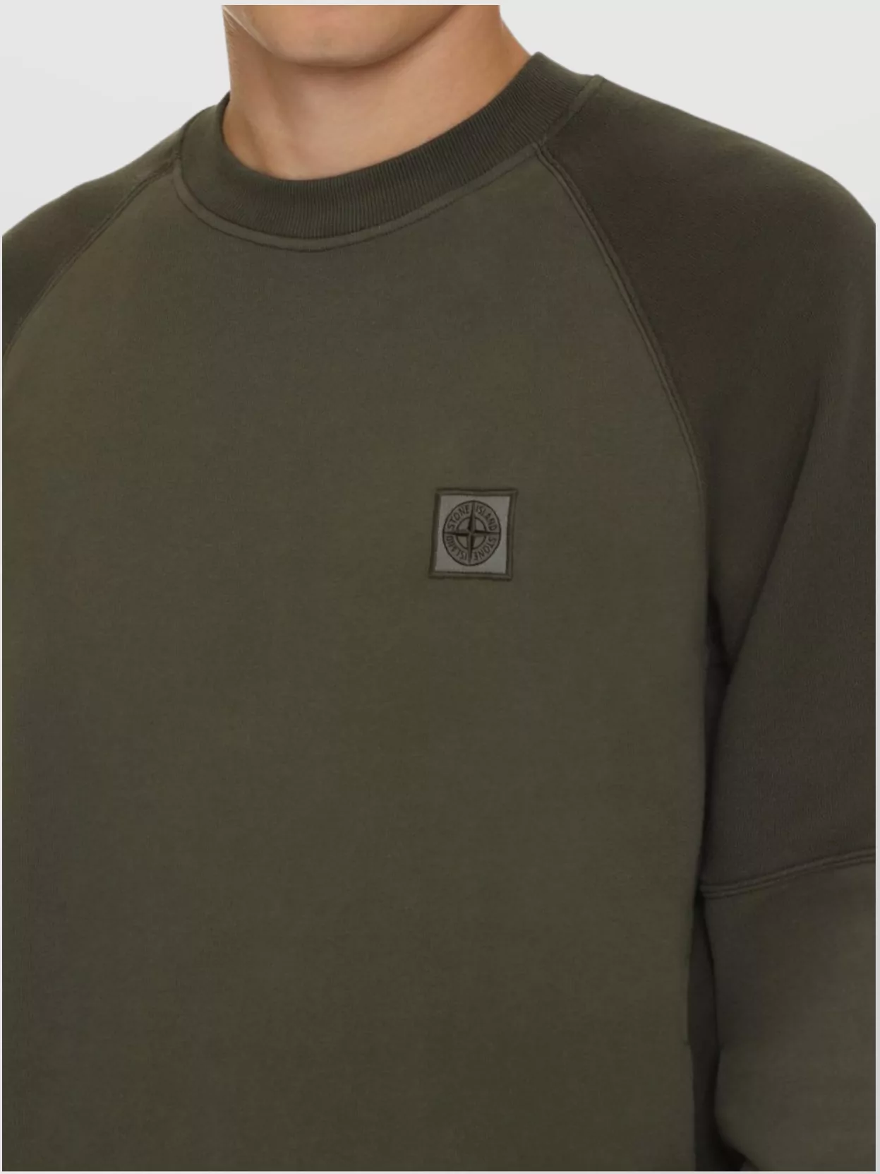 Stone Island Crew-Neck Cotton Sweatshirt Raglan Sleeves