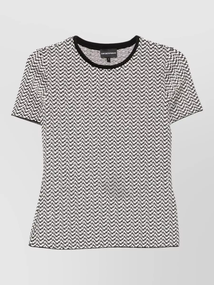 Emporio Armani ribbed slim-fit short-sleeve crewneck sweater