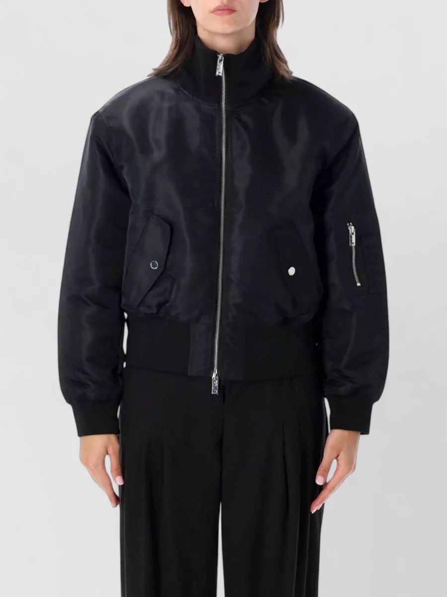 The Frankie Shop storm cropped padded bomber jacket