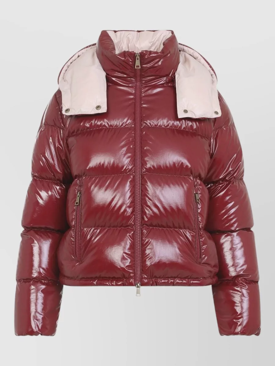 Moncler down cropped hooded puffer jacket