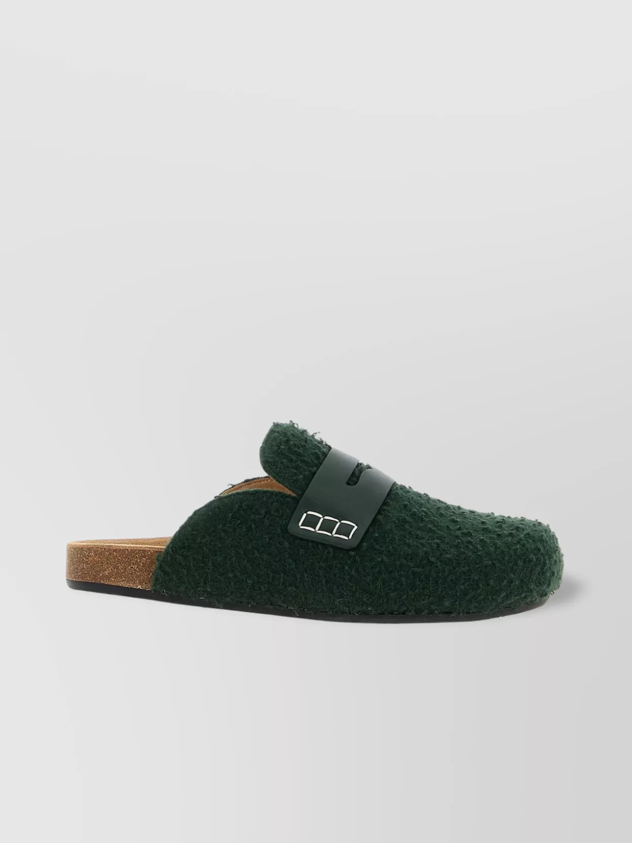 Jw Anderson Slip-on Mules With Fuzzy Texture And Buckle Detail