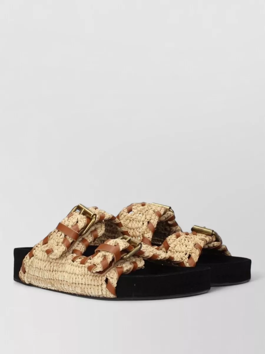 Isabel Marant Raffia Buckle Sandals