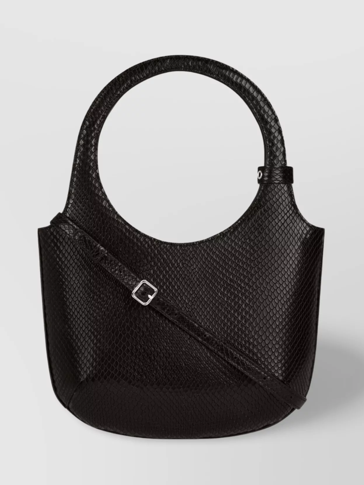Courrèges Adjustable Strap Buckle Circular Handle Textured Finish
