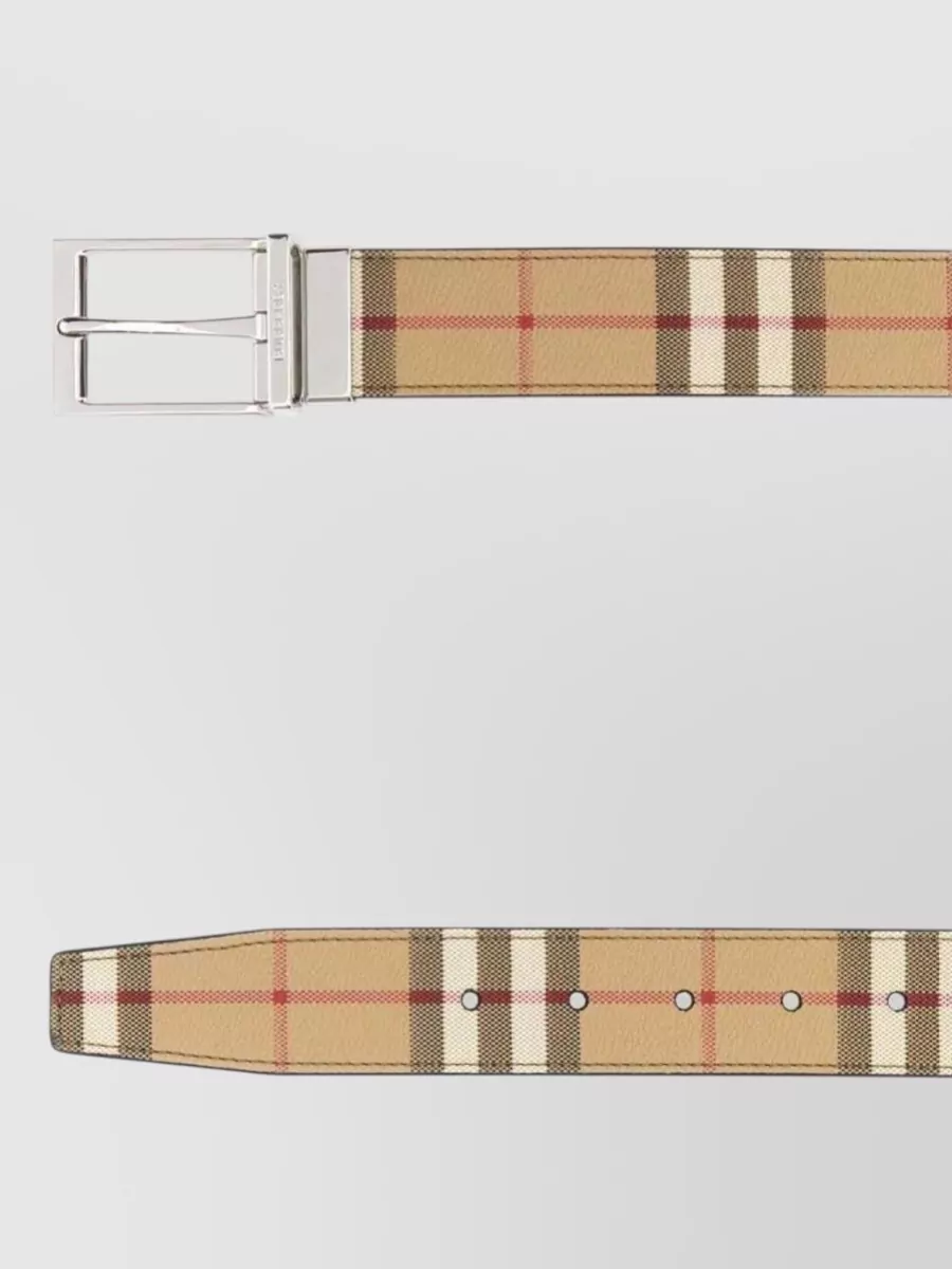 Burberry Reversible Cotton Belt Check Pattern Design
