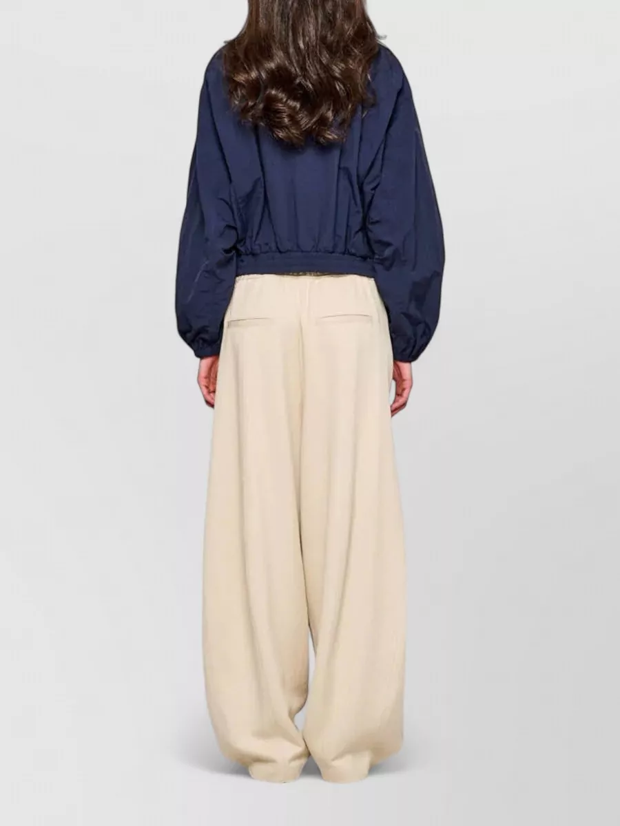 Oof Wear Nylon Bomber Jacket Collared Elasticated Hem