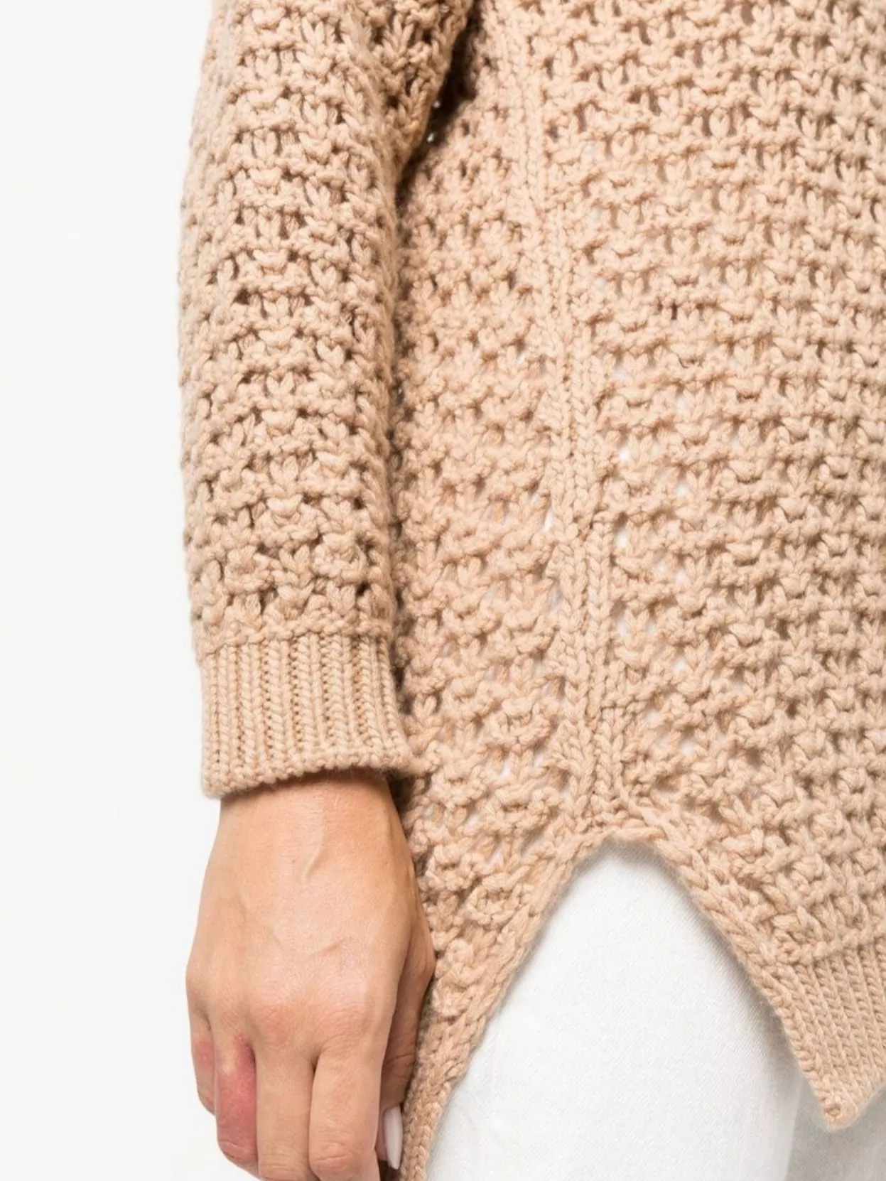 Agnona Knitwear With V Neck And Side Slits
