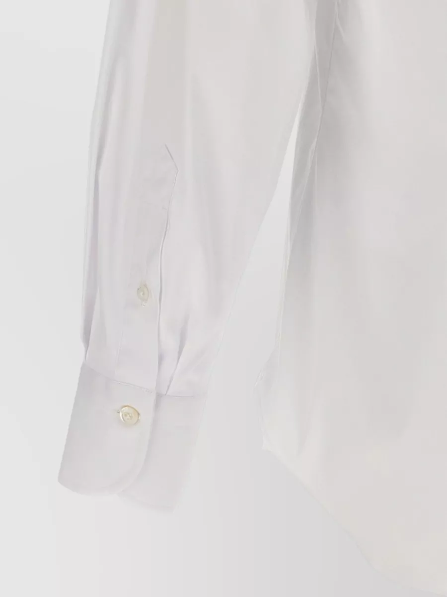 Finamore Cotton Blend Long-Sleeve Napoli Shirt
