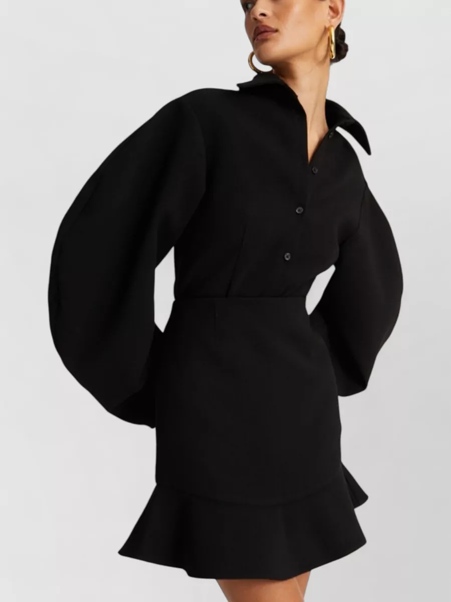 Rotate Fitted Long-Sleeve Shirt