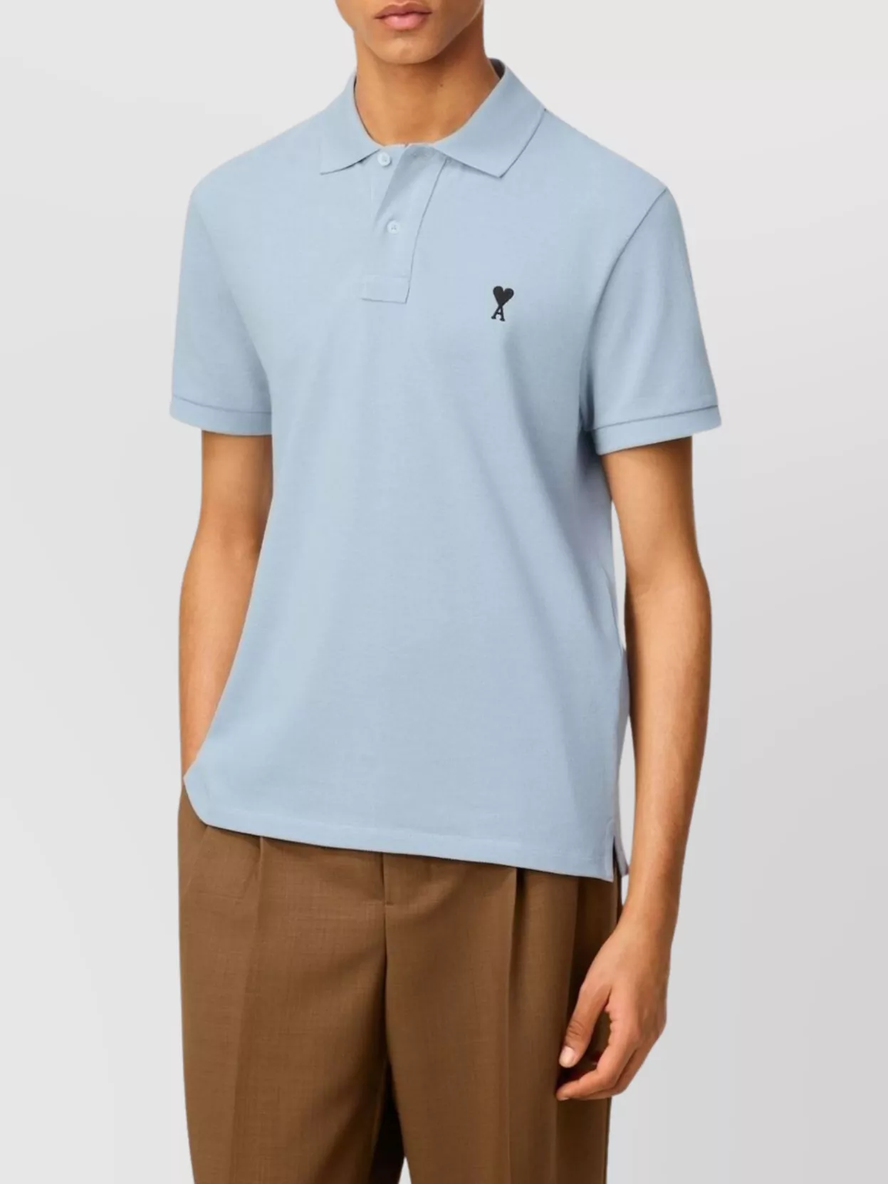 Ami Paris Heart Friend Cotton Polo Shirt