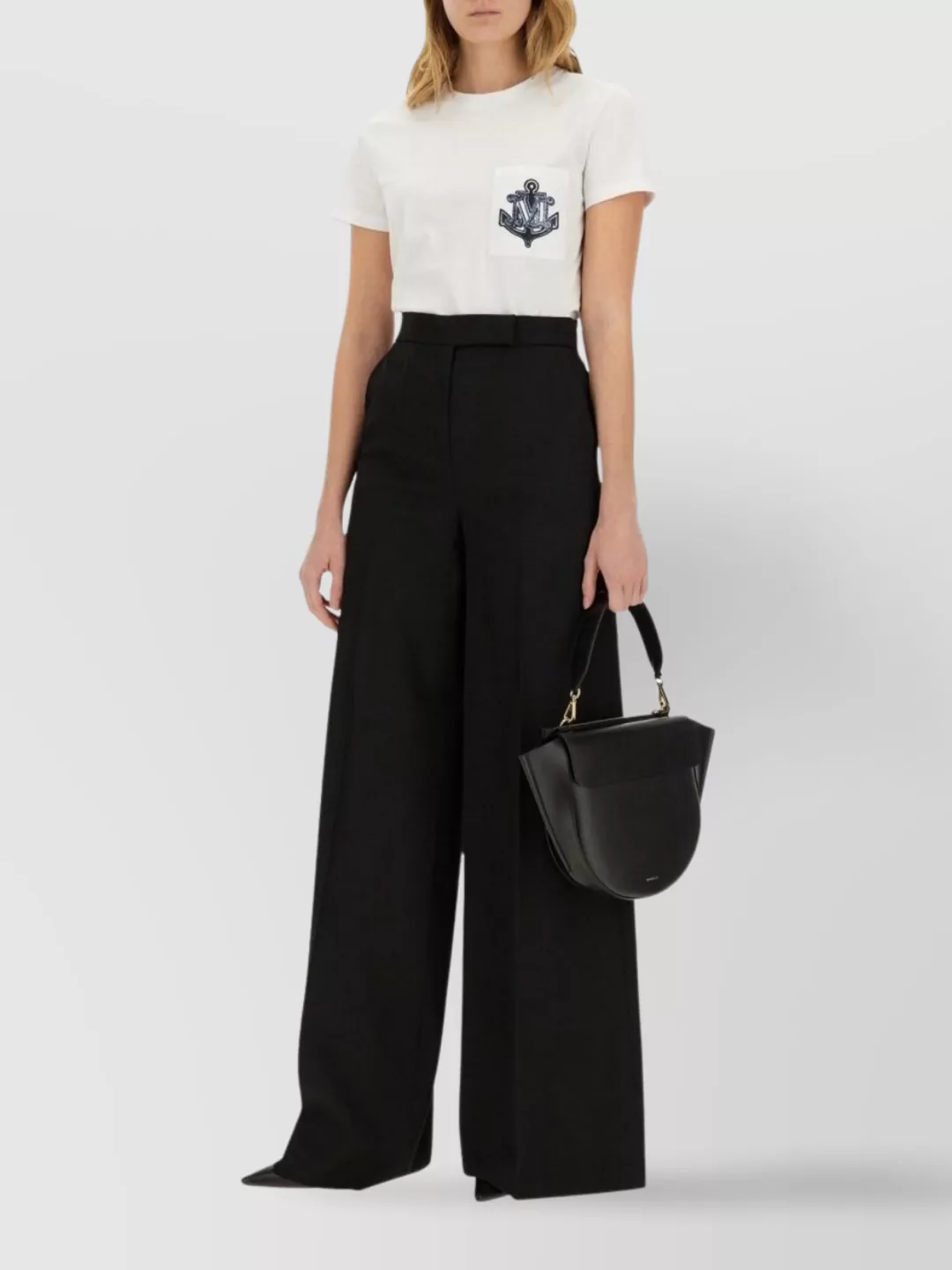 Max Mara High Waist Wide Leg Trousers With Pockets