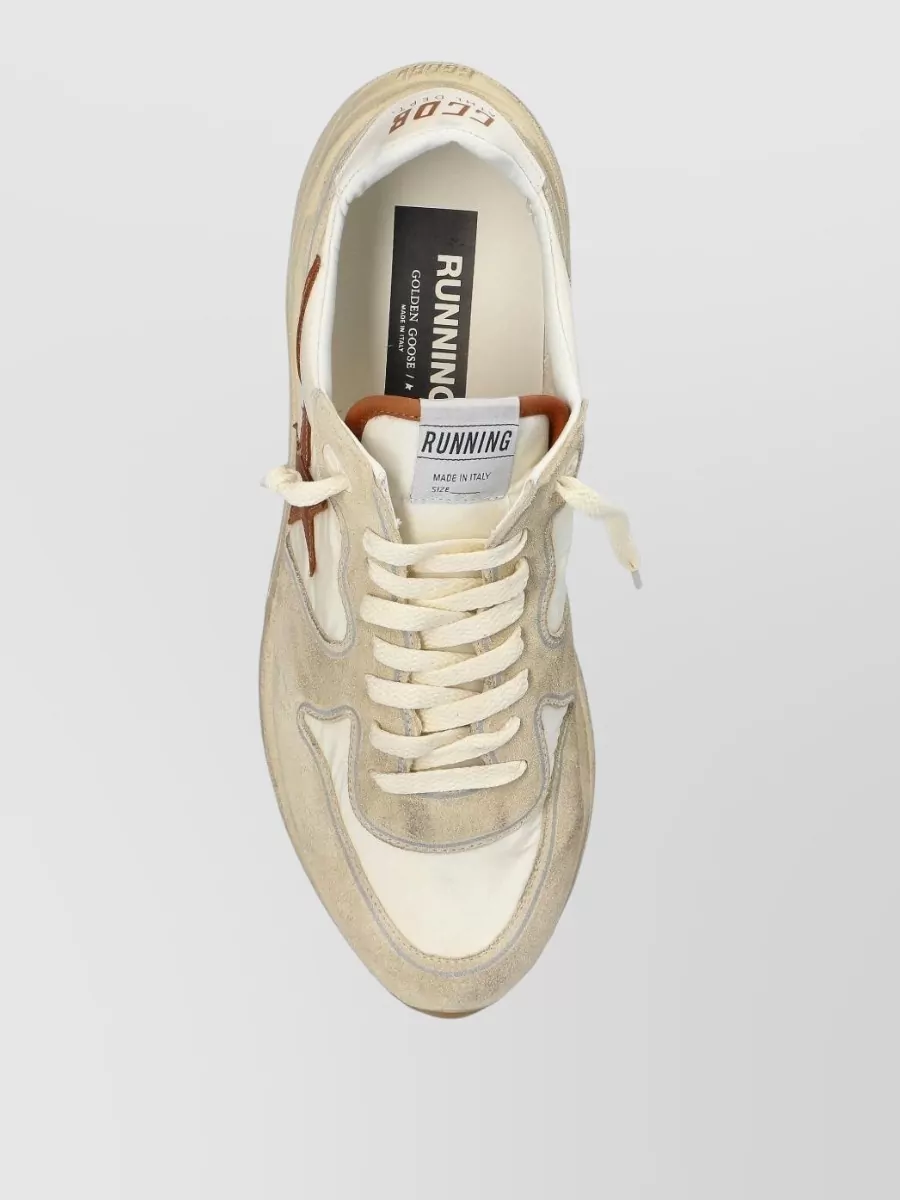 Golden Goose Sneakers Round Toe Suede Panels Star Motif Rubber Sole