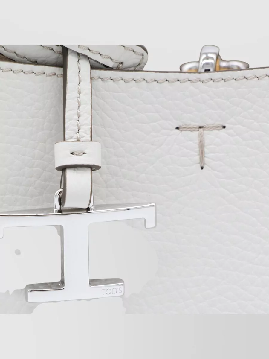 Tod's Textured Leather Tote Bag Top Handles