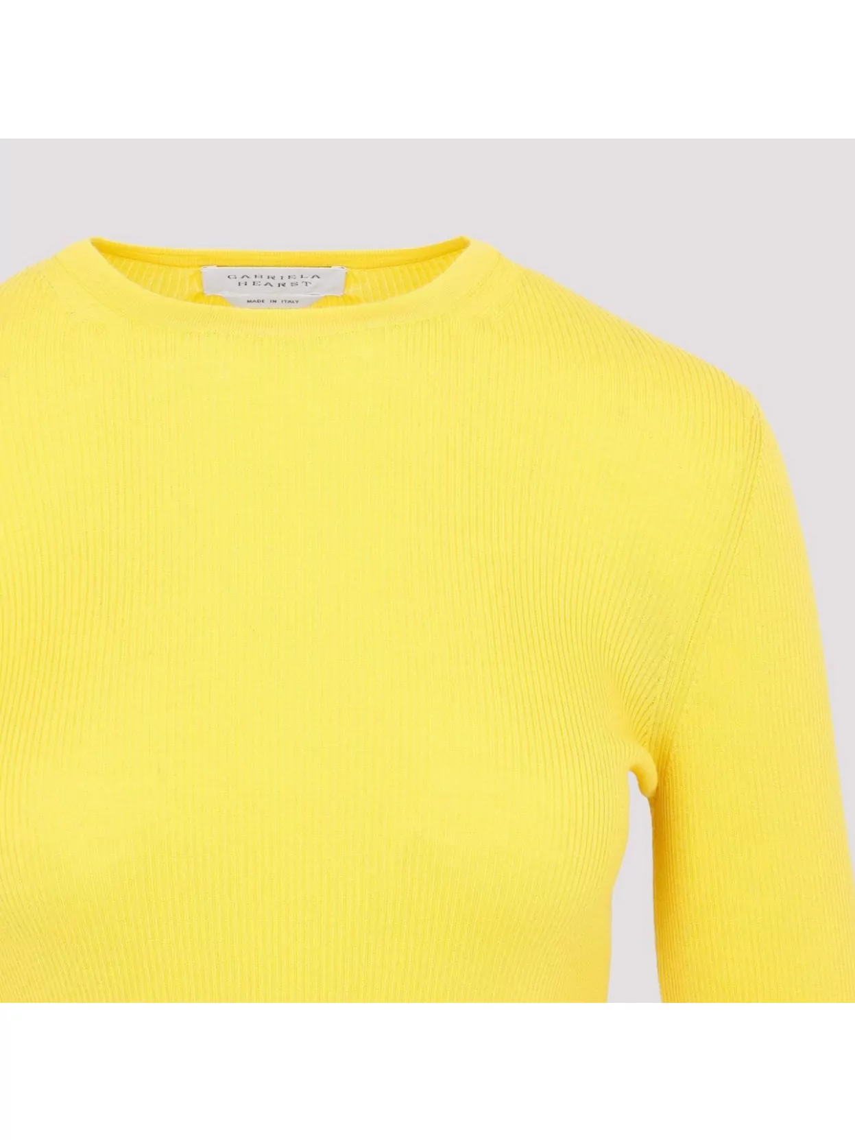 Gabriela Hearst Kaia Long-sleeved Ribbed Top In Yellow