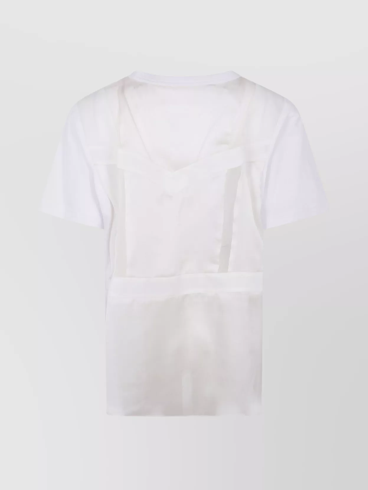Sacai Twill Mix Cotton Jersey T-Shirt With Nylon