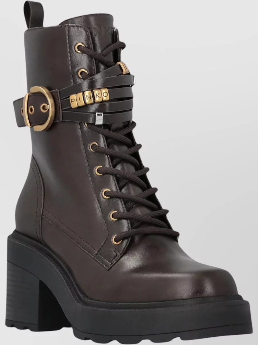 Pinko Calf Leather Lace-Up Shoes