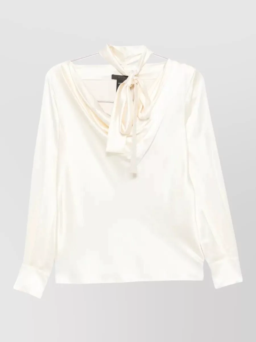 Max Mara silk neck scarf blouse