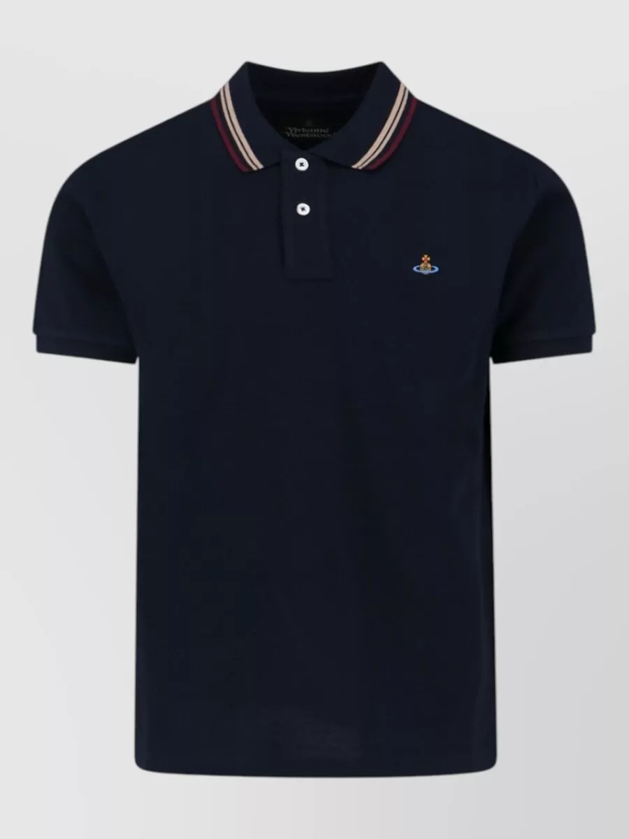 Vivienne Westwood Striped trim cotton polo shirt