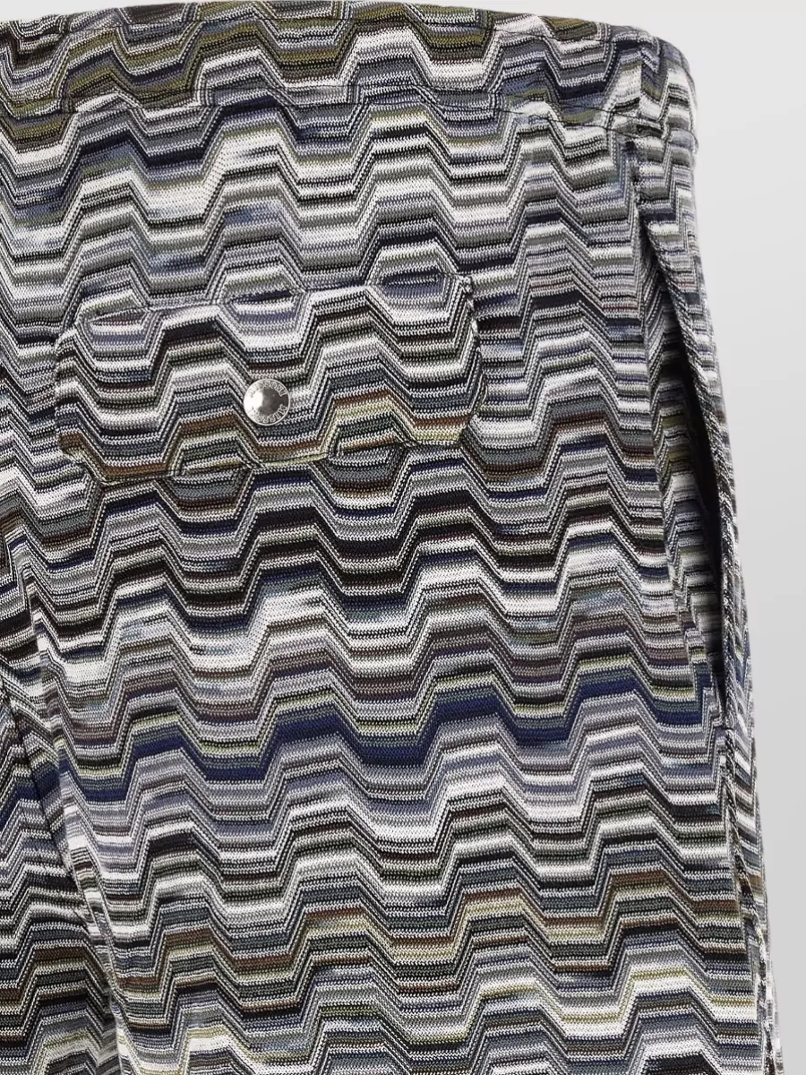 Missoni Zigzag Pattern Bermuda Shorts Button Pockets