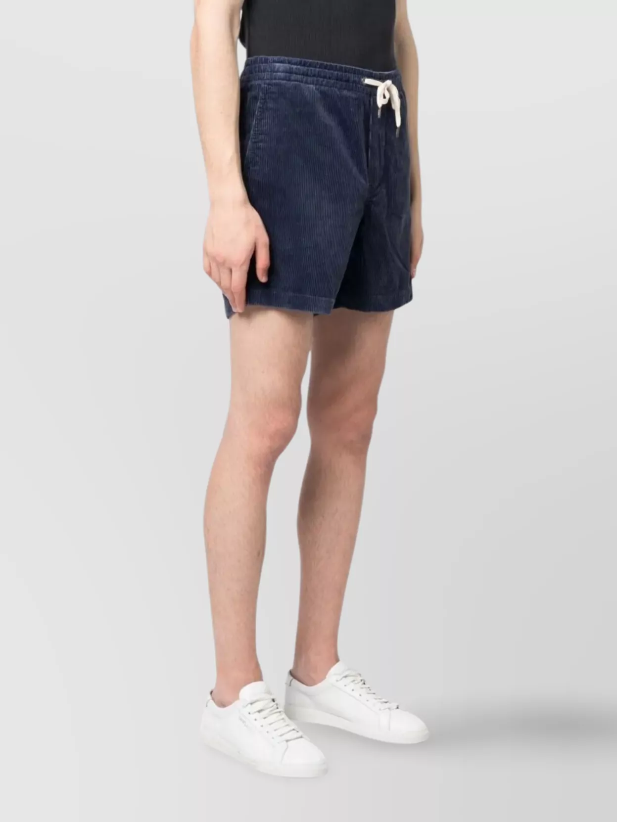Polo Ralph Lauren Corduroy Bermuda Shorts With Logo Embroidery In Blue