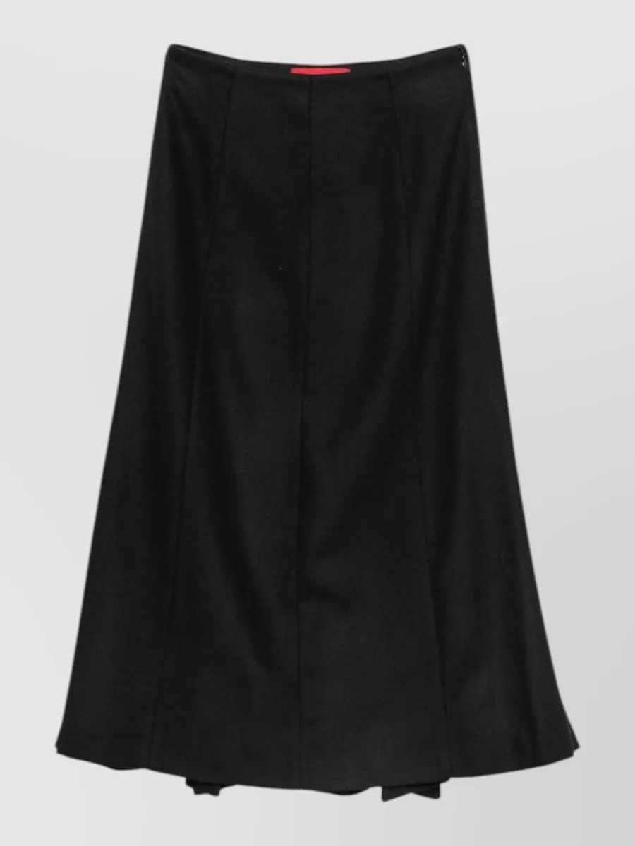 Thelatest Wool blend paneled a-line midi skirt