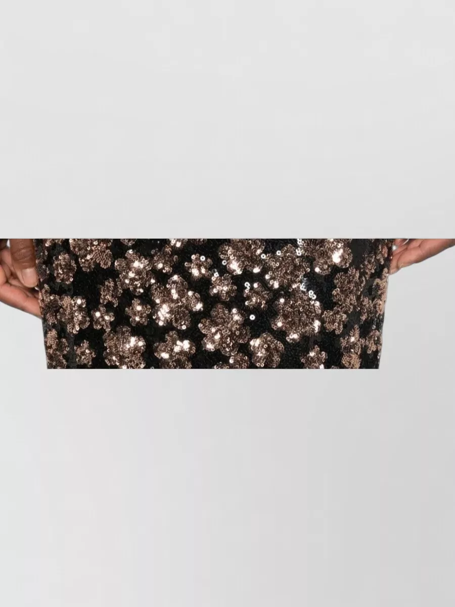 S Max Mara Embroidered Sequin Fitted Skirt