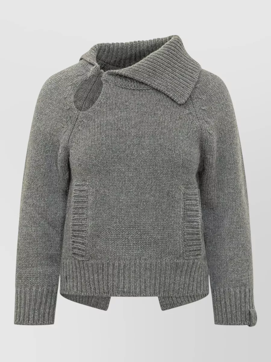 Victoria Beckham asymmetric ribbed wool sweater
