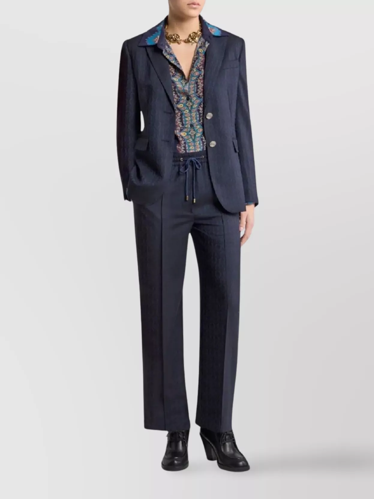 Etro Elastic Waistband Pleated Front Trousers