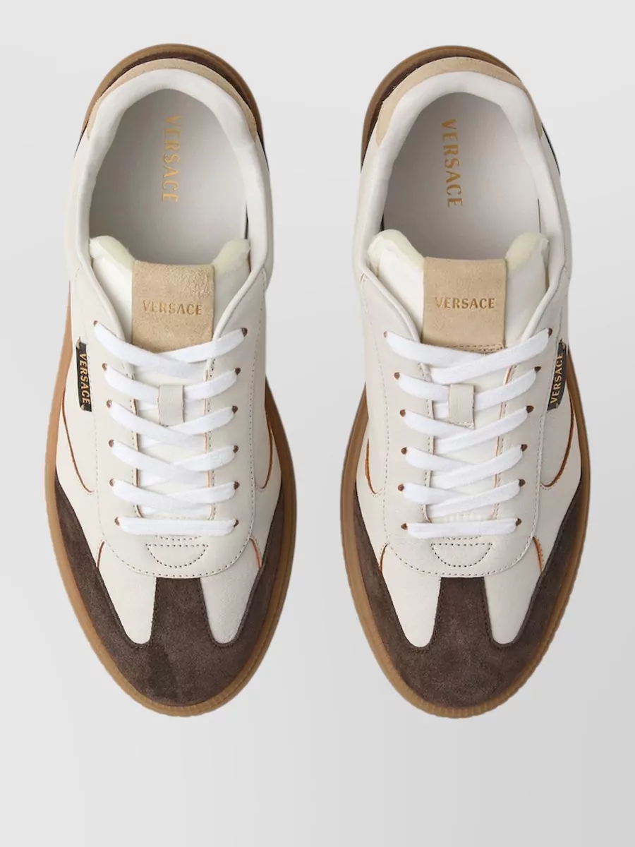 Versace Lambskin Leather Low-Top Sneakers