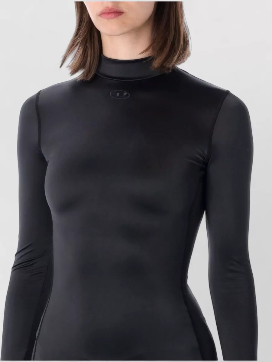 Diesel Stretch Midi Turtleneck Long-Sleeve Dress