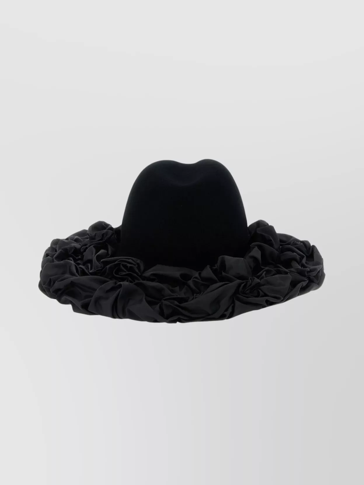 Comme Des Garçons Hizume Collaboration Hat Ruffled Trim In Black