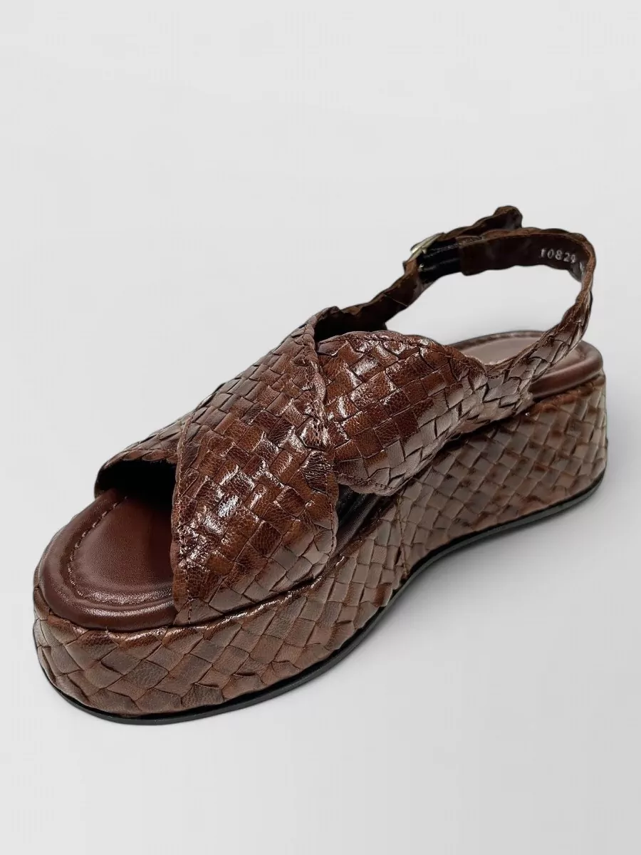 La Rose Leather Platform Sandals