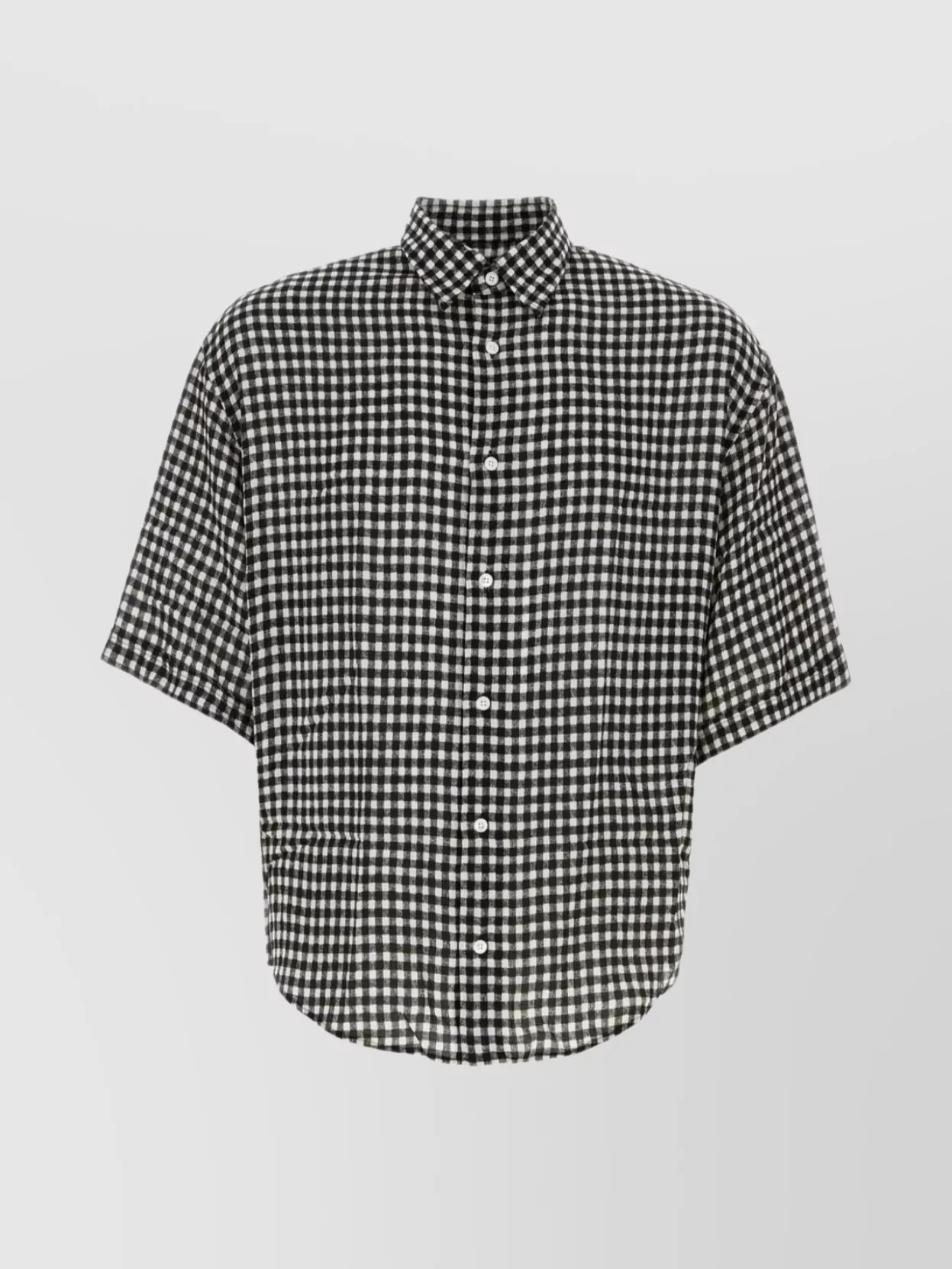 Shop Ami Alexandre Mattiussi Embroidered Checkered Shirt Chest Pocket