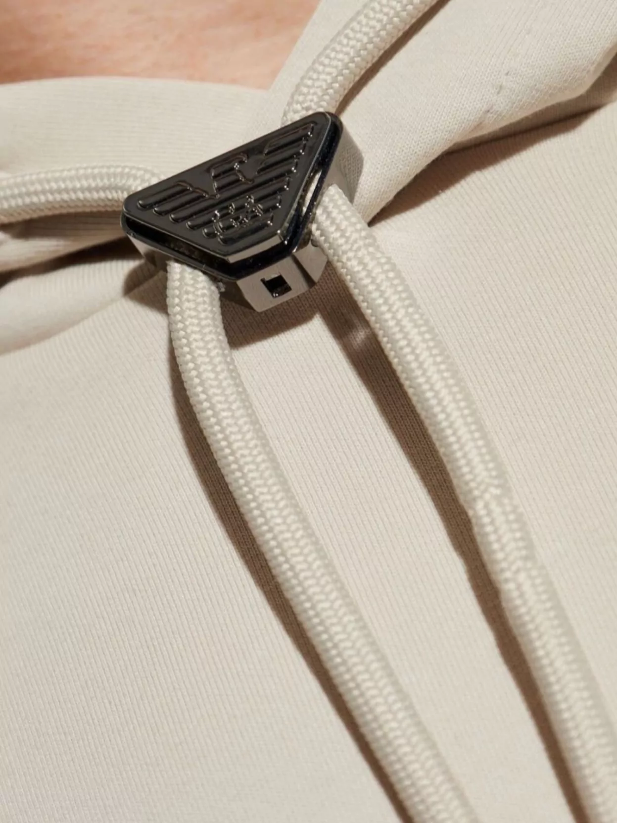Emporio Armani Logo Drawstring Hood Cotton Sweater