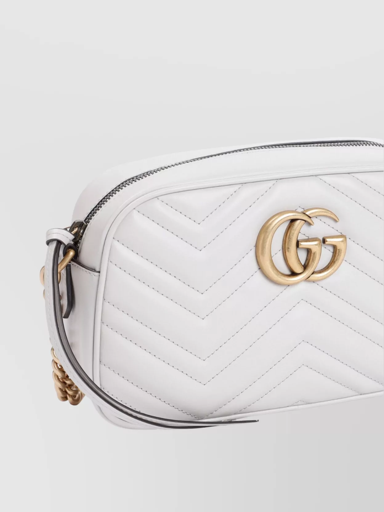 Gucci Sphinx White Matelasse Leather Marmont 2.0 Shoulder Bag In White