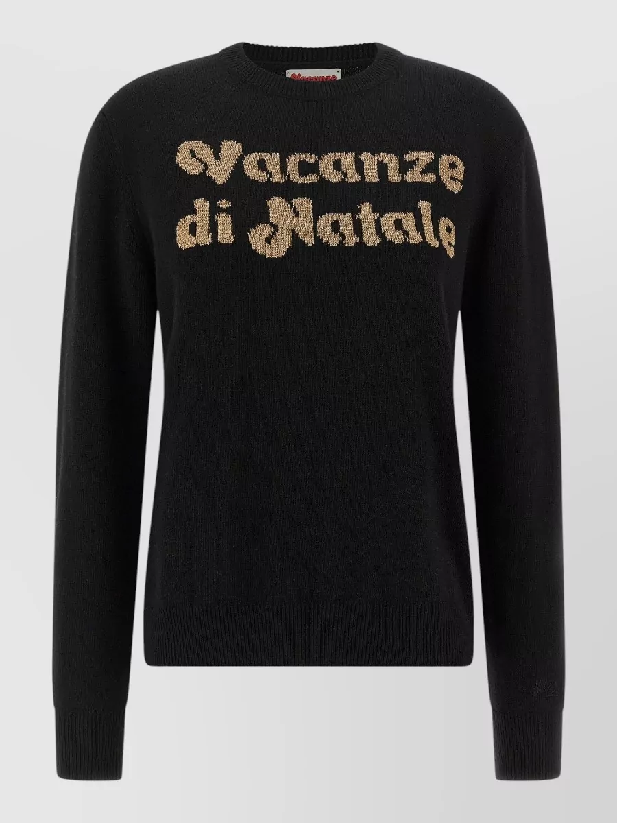 Mc2 Saint Barth cashmere wool logo-intarsia crew-neck jumper