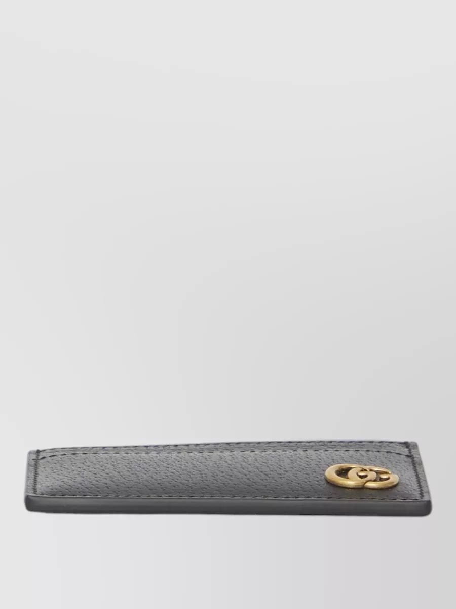 Gucci Gg Marmont Leather Cardholder Textured Finish