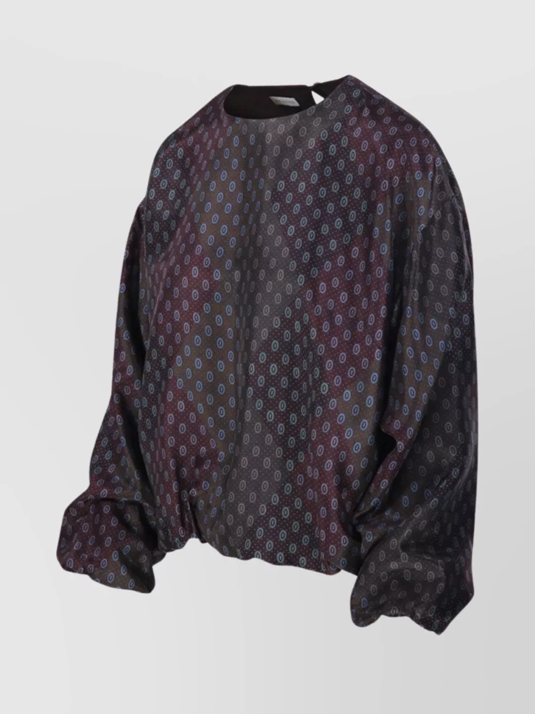 Dries Van Noten Hemmed Geometric Pattern Shirt With Keyhole Back