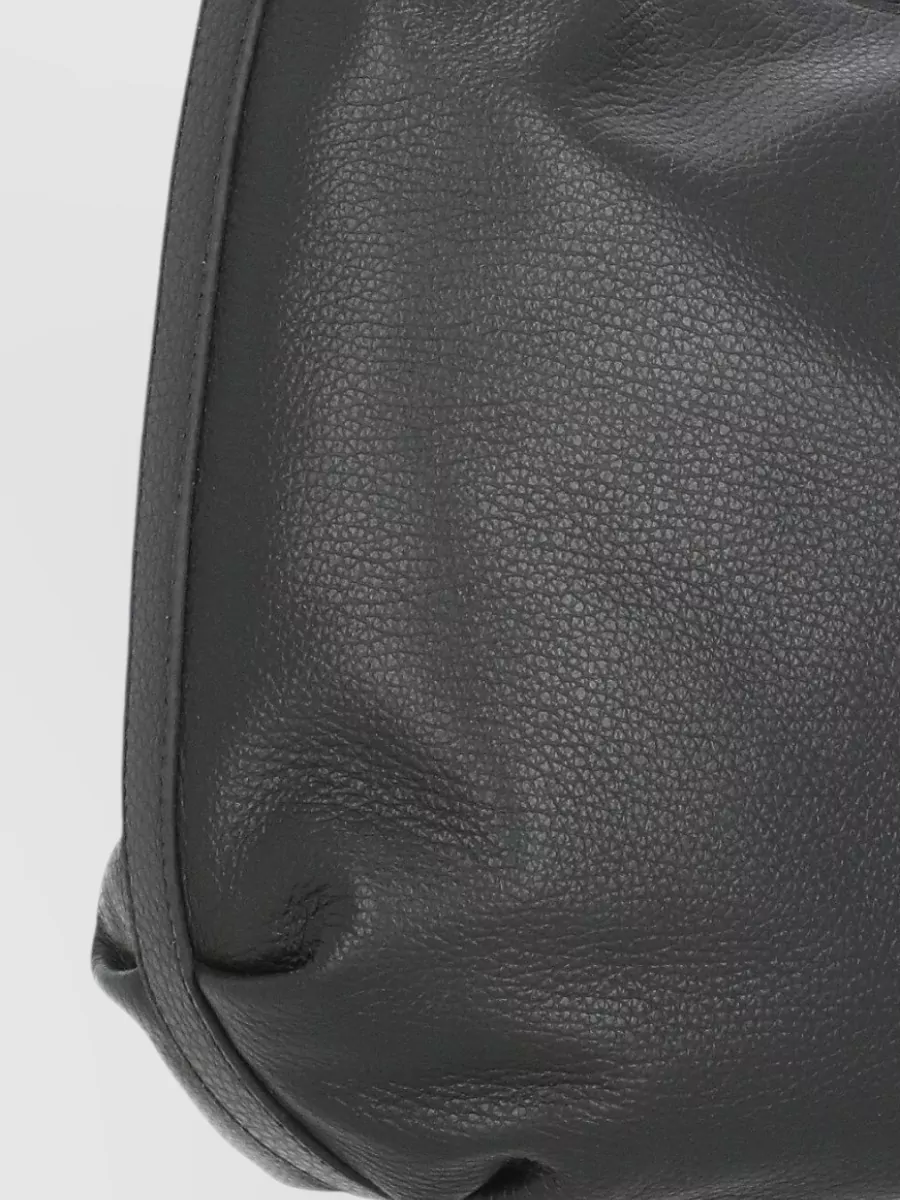 Coccinelle Pebbled Leather Shoulder Bag Removable Strap Handle