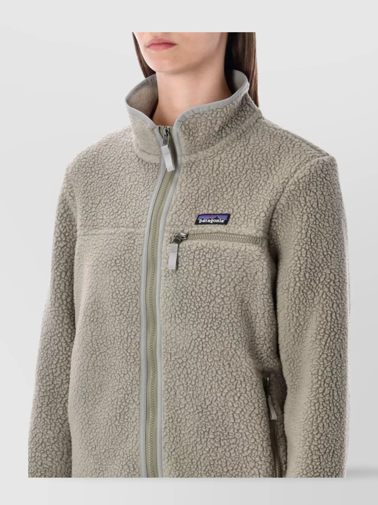 Patagonia Fleece Jacket With Stand-Up Collar And Pockets