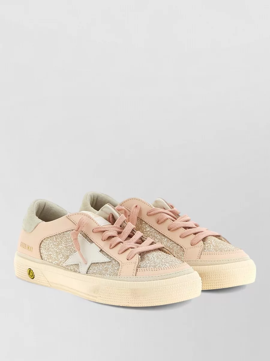 Golden Goose leather glitter low-top sneakers