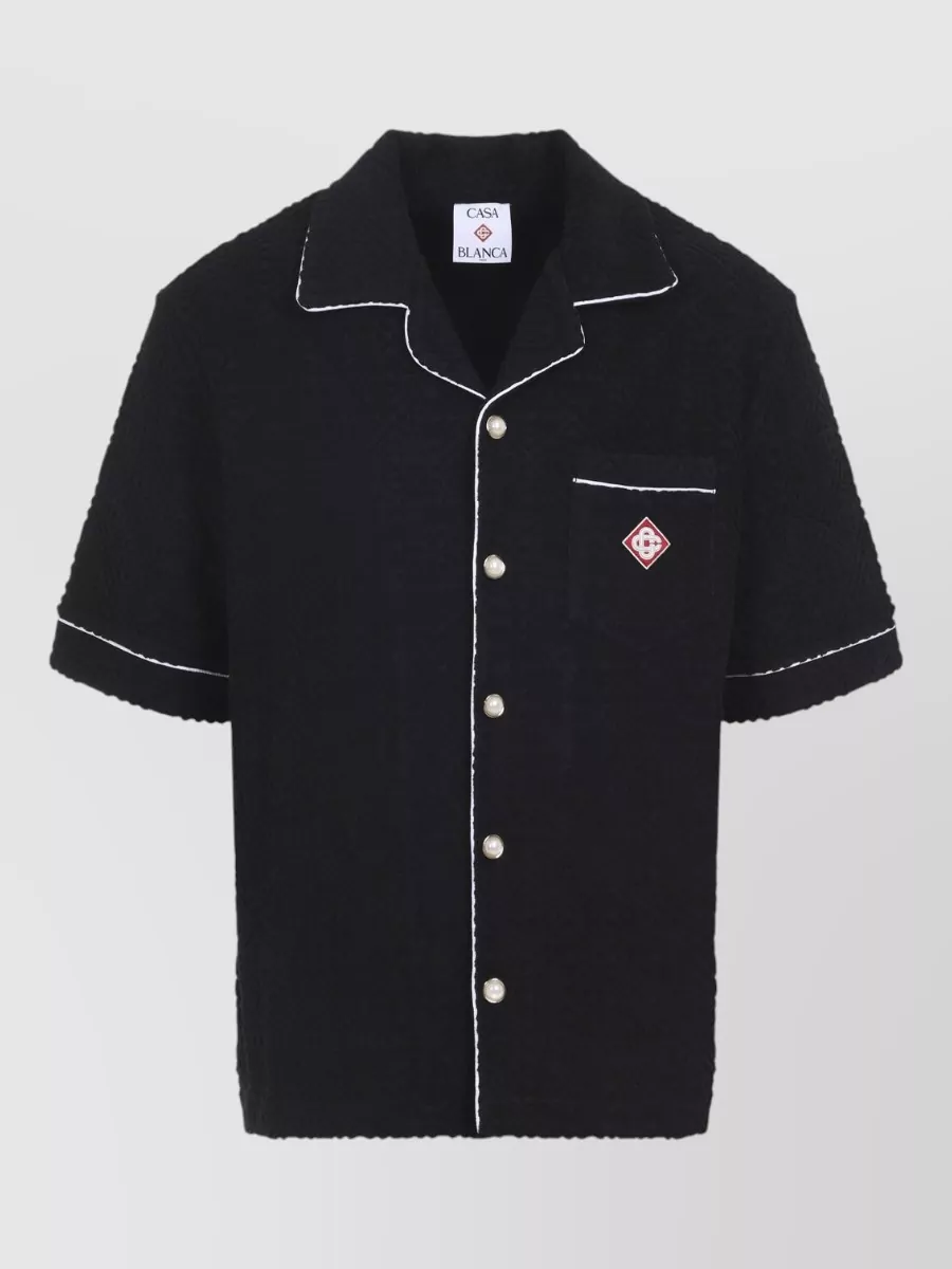 Casablanca Towelling Monogram Short-Sleeve Shirt