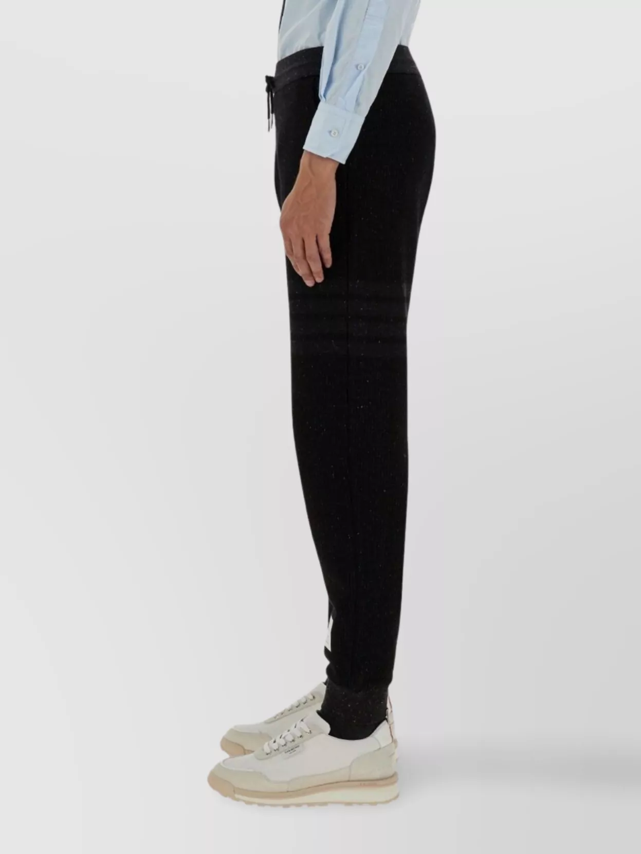 Thom Browne Silk Cotton Pants Drawstring Waist In Black