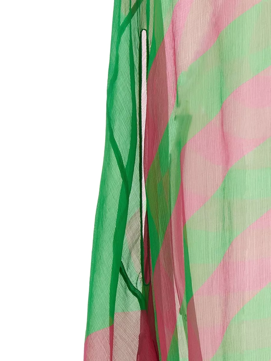 Dries Van Noten Silk Draped Sleeveless Asymmetric Midi Dress