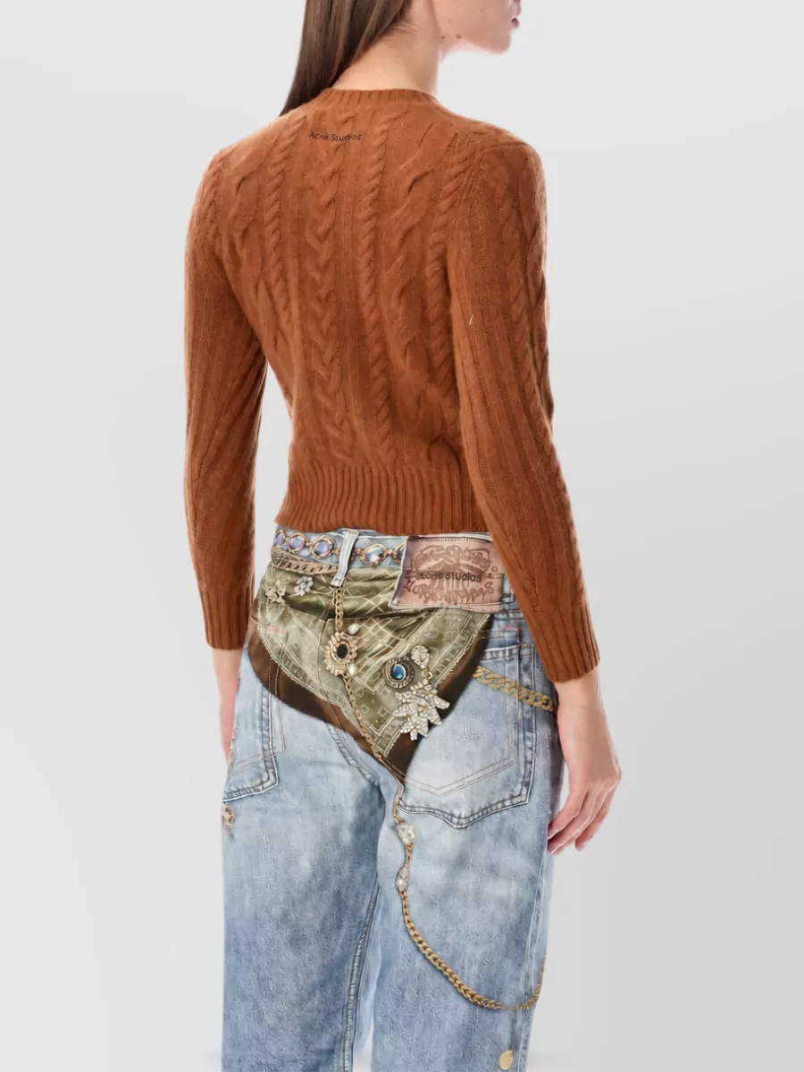 Acne Studios Cashmere Cable-Knit Crew-Neck Sweatshirt
