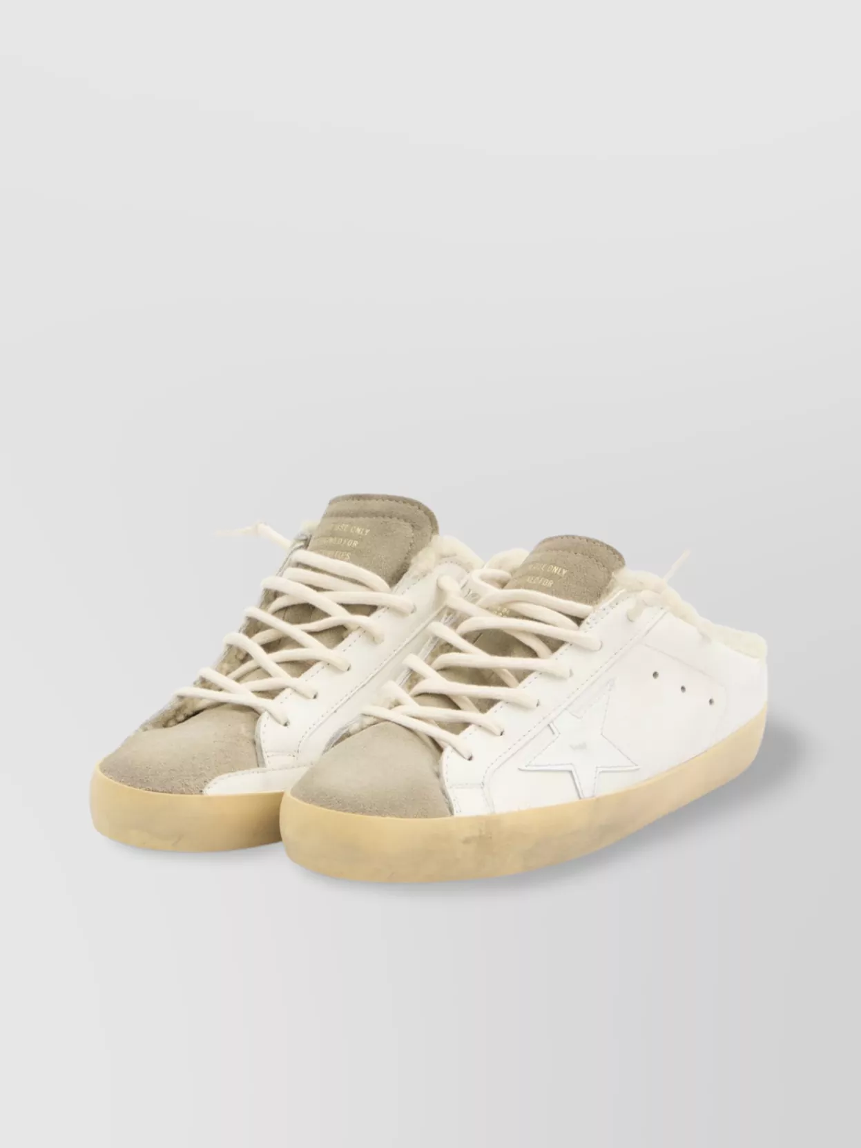 Golden Goose Superstar Sneakers In White Suede And Leather In Neutral