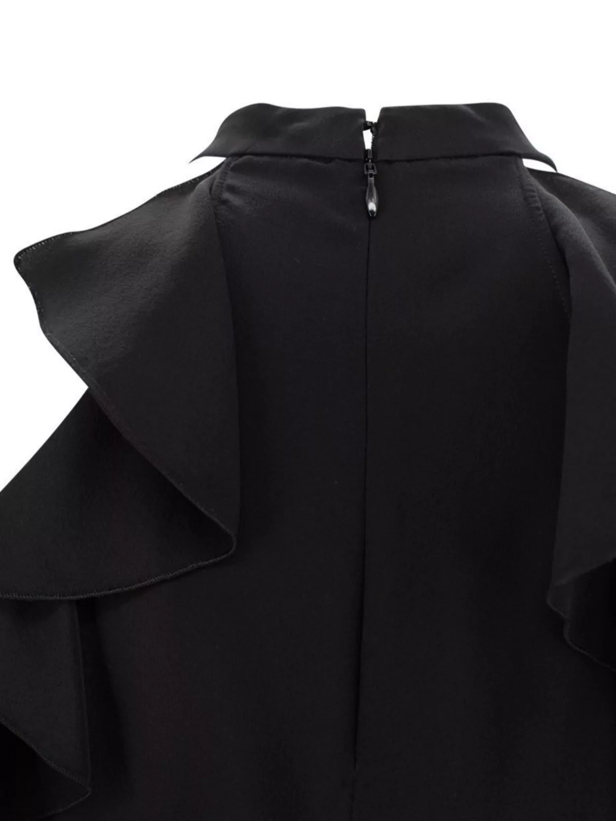 Etro Draped Detail Cold Shoulder Blouse With Ruffled Design