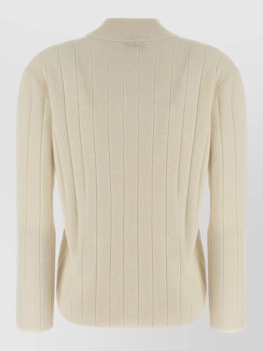 Max Mara Cashmere Ribbed V-Neck Sweatshirt