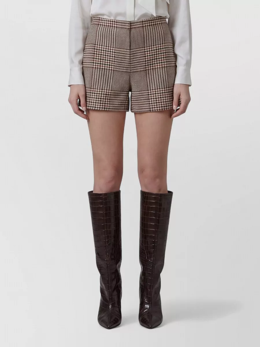 Federica Tosi checked mid-rise wide-leg shorts