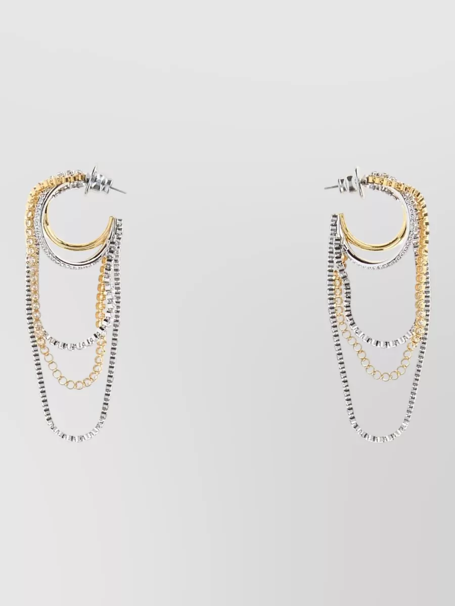Swarovski two-tone metal earrings
